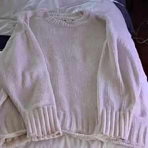 Cynthia Rowley Soft Cream Ribbed Sweater